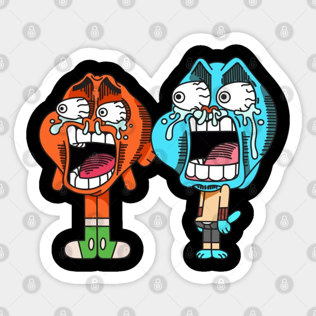 Gumball and Darwin Sticker by Plushism